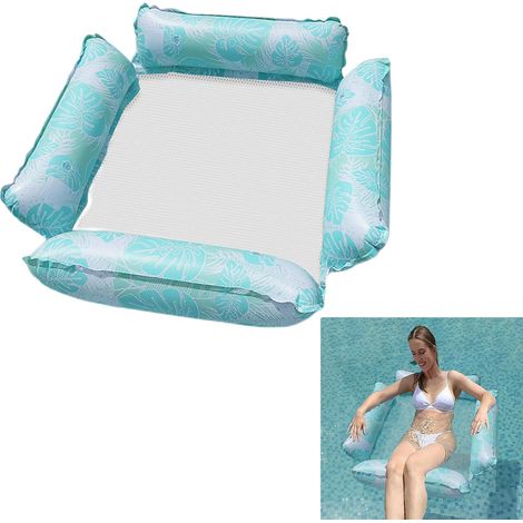 Piscine Hamac Gonflable Matelas Transat - Bleu, 1 Pièce, Accessoire Eau de Natation Lit Hamac, Chaise Longue, pour Piscines, Bouee Adulte, Parcs Aquatiques, Plages, etc (1/5)