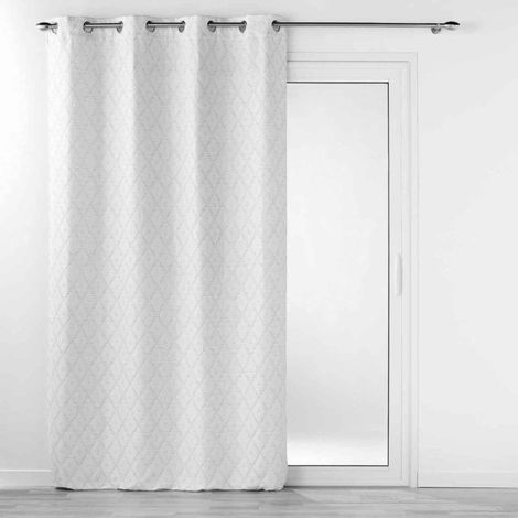 Rideau à Œillets Jacquard "Balista" 140x260cm Gris (1/4)