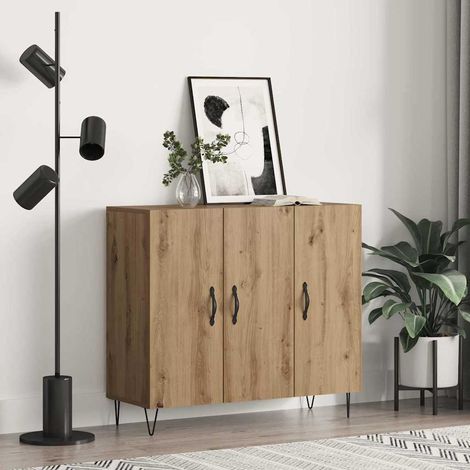 Buffet-Meuble de rangement chêne artisanal 90 x 34 x 80 cm Bois d'ingénierie 352551 (1/5)