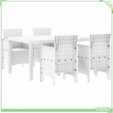 Ensemble de salle à manger jardin - FAFEICY - 3378702 - Blanc - Poly rattan - 4 places (1/5)