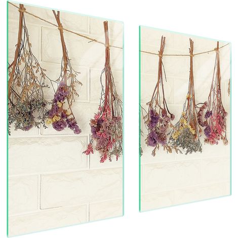 GLASSCHUTZPLATTE FÜR KÜCHE 65x52 BLUMEN