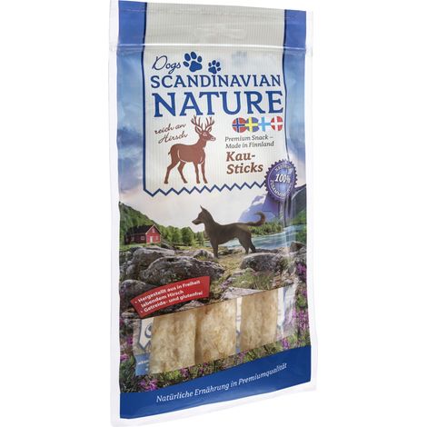 Scandinavian Nature Dogs mit Hirsch, 3 Stück 45 g - Kausticks für Hunde