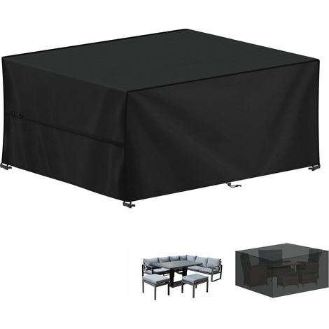 Schutzhülle für Gartenmöbel  Wasserdichte Gartentischabdeckung aus 420D Oxford-Gewebe, UV-beständig, rechteckig, 210 x 140 x 80 cm (1/5)