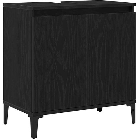 Maison Exclusive - Armadio per Lavabo da Bagno Rovere Nero 58 x 33 x 60 cm