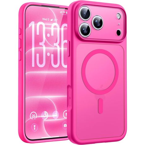 Coque pour iPhone 18 Pro Max, Compatible avec MagSafe, Rose Vif (1/5)