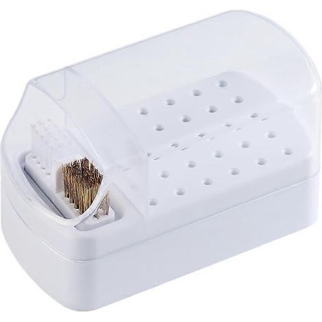 Étui de rangement 2 en 1 pour embouts de ponceuse à ongles avec brosse de nettoyage, présentoir pour 30 embouts. (1/5)