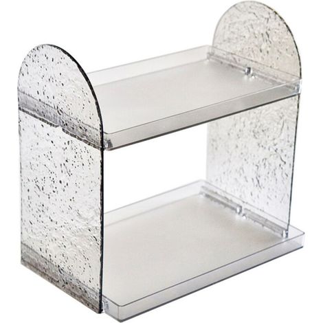 Organisateur de maquillage en acrylique transparent – JINFGERNE – Support de rangement multi-niveaux pour cosmétiques, soins et parfums