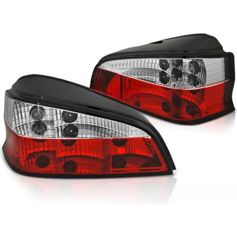 Paire de feux arrière Peugeot 106 de 1996 a 2003 Rouge Blanc-36870126