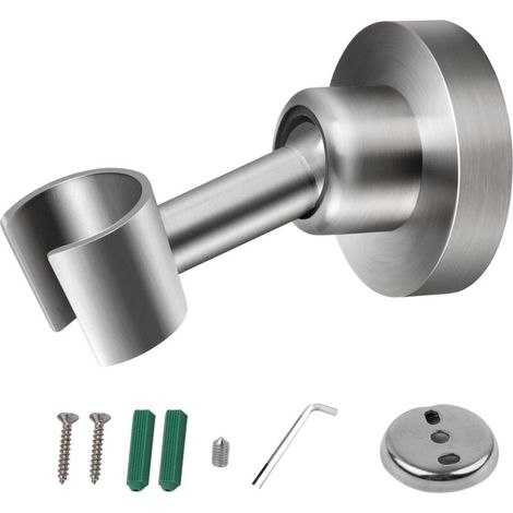 304 Stainless Steel Shower Head Holder Universal Shower Head Holder 360° Adjustable Shower Head Holder with Installation Screws