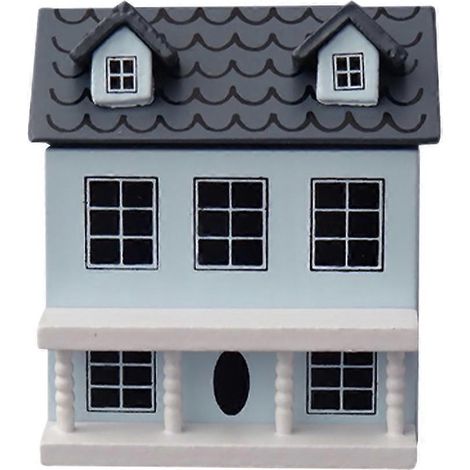Maquette de maison miniature, petite maison en bois décorative, adorable mini-maison-7.1X6.5X5.3CM-Blue (1/3)