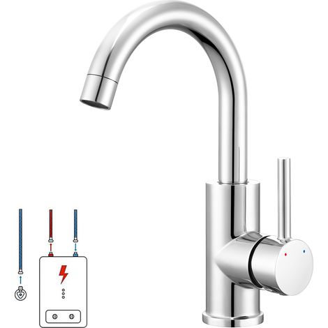 Auralum Niederdruck Wasserhahn 360° Drehbar Bad Armatur Waschbecken Mischbatterie Waschtischarmatur Einhandmischer Badarmatur fürs Badezimmer (1/5)
