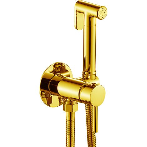 Handbrausekopf aus Edelstahl für Bad oder WC, multifunktionale Duschpistole, Gold (1/4)