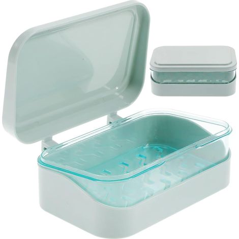 Boîte à savon, porte-savon, étui à savon de voyage avec couvercle, porte-savon portable, porte-savon pour le camping et la salle de sport (1/5)