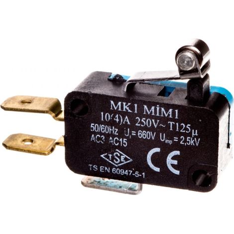 Miniatur-Endschalter, 1W1, kurzer Hebel mit Metallrolle, T0-MK1MIM1