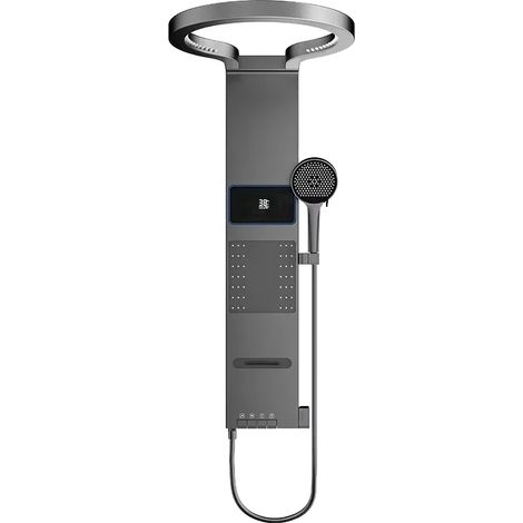 Sistema a pannello doccia, modalità di erogazione dell'acqua multifunzionali, display LED della temperatura, grigio (1/2)
