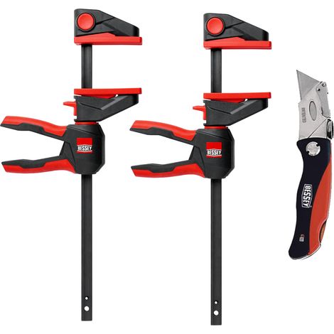 Bessey Action-Set : 2x serre-joints à une main EZ360-30 +1x couteau pliant DBKPH-EU (1/3)
