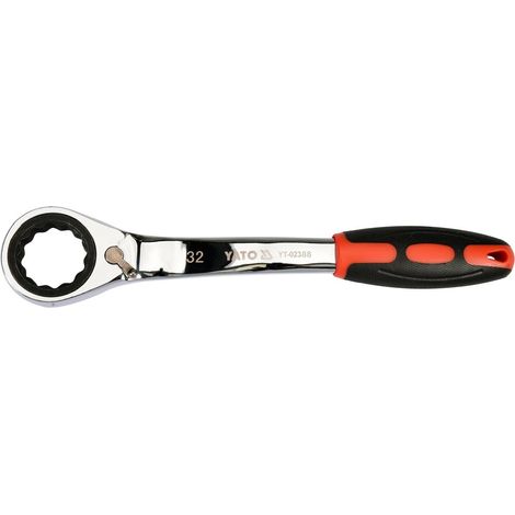 Llave de anillo acodada con trinquete de 32 mm YT-02388 yato