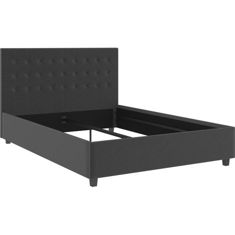 Lit en tissu anthracite 140x200