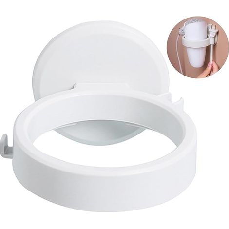 1PCS (White) Hair Dryer Holder, Hair Dryer Holder, Wall Mounted Hair Dryer Holder, Hair Dryer Holder Without Drilling, Self-Adhesive Hair Dryer Holder Without Drilling, for Bathroom and Toilet