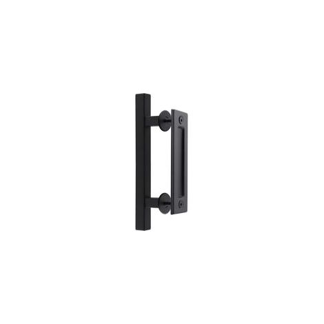 30 cm Poignée Porte Coulissante, Ronde Poignée de Porte Noire Poignée pour Portails, Garages, Armoires (1/5)