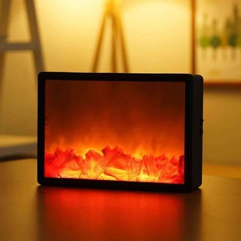 Lanterne LED de cheminée - Décorative - USB et Piles - 30x21x7.8CM - Blanc et Noir - Design Contemporain (1/3)