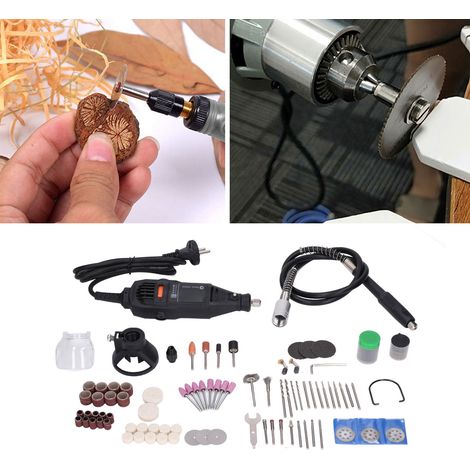 Kit de mini-meuleuse électrique 130 W, perceuse réglable pour le bricolage (sculpture et découpe), avec coffret à outils, norme européenne 220 V (1/5)