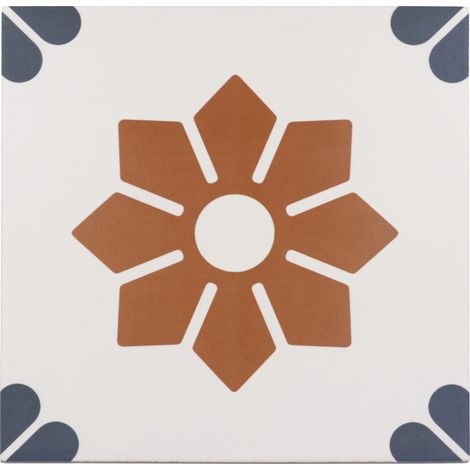 Aelle - Carrelage sol / mur effet ciment à motif 20x20 cm RIVOLI - FIORE - Vendu par boîte de 1 m² (1/3)