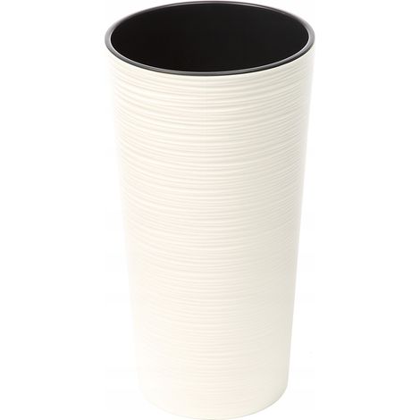 Maceta de plástico blanca Lamela 19 cm x 19 x 36 cm 1 unidad. (1/5)