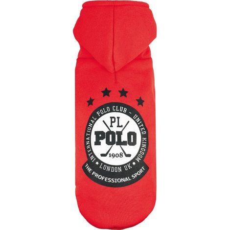Felpa con foro per guinzaglio modello Polo per cani: L - rosso (1/5)