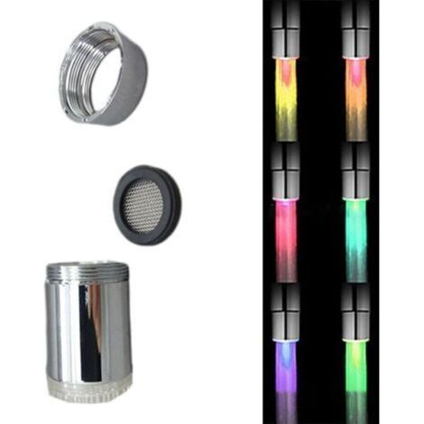 Robinet d'évier de cuisine 3 couleurs LED changement de lumière robinet salle de bain robinet d'eau robinet d'eau contrôle de la température 3 couleurs (1/5)