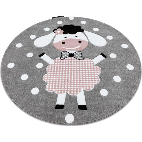 Alfombra PETIT DOLLY oveja círculo gris grey circulo 140 cm