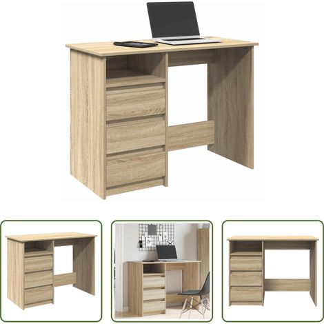 Bureau chêne sonoma - Bureau chêne sonoma 102x50x75 cm bois d'ingénierie (1/5)