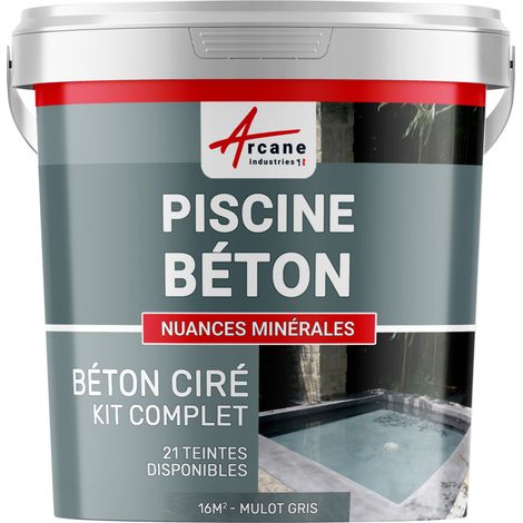 Enduit piscine, béton ciré, revetement piscine - 16 m² Mulot Gris - ARCANE INDUSTRIES (1/2)