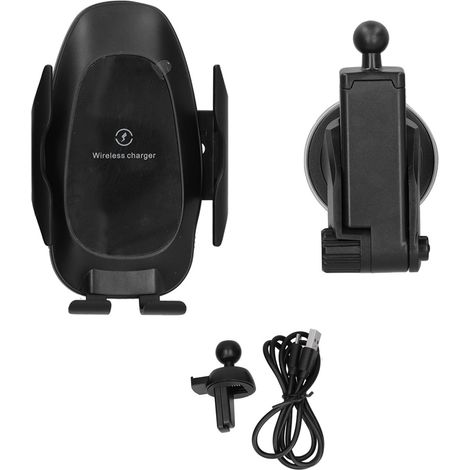 Support de téléphone voiture universel avec chargeur sans fil à capteur automatique, fixation par bouche d'aération (1/5)