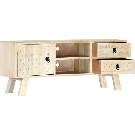 Maison Exclusive - Mobile Porta TV 110x30x44 cm in Legno Massello di Mango (1/5)