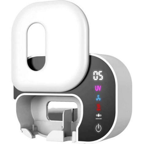 Stérilisateur Brosse À Dents - Technologie UVC 254nm Séchage Rapide Double Mode Affichage Numérique Pour Salle De Bain Famille - Blanc (1/5)