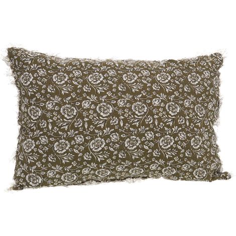 Coussin en lin à motifs Capucine 40 x 60 cm (1/2)