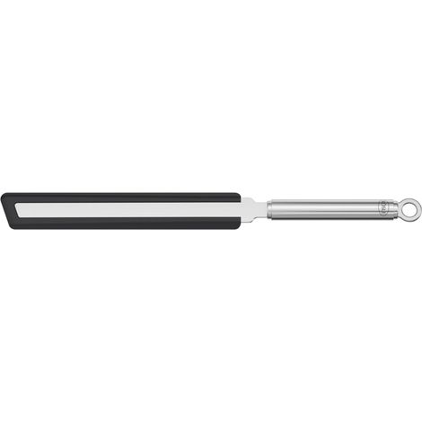Spatule de Cuisine pour Crêpes, Pour Retourner les Crêpes, la Viande, ou pour Étaler la Pâte, En silicone et acier inoxydable, 32.5 x 3 x 1.6 cm, argentée (1/3)