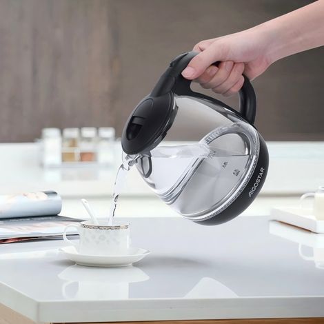Bouilloire en Verre Aigostar 1L 2200W – Verre Borosilicate avec Lumière Bleue, Arrêt Automatique, Design Moderne pour Cuisine Chic (1/2)
