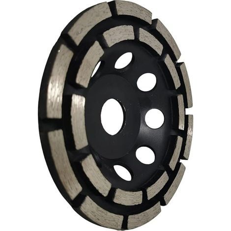 Disque Diamant à Meuler et Poncer, Meule Abrasive Diamantée 125mm x 22,23mm à Double Rangée, pour Poncer Chape, Dalle Béton, Carrelage et Colle Carrelage. (1/4)