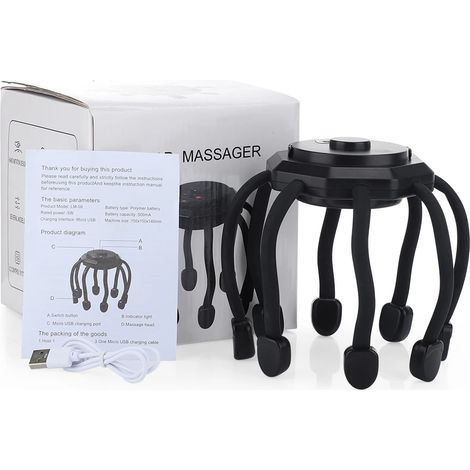 Appareil de massage électrique pour la tête avec 3 modes pour soulager le stress et les migraines.-AquaForge