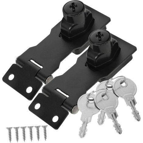 Verrou de porte d'armoire en 2 pièces, loquet sécurité robuste (1/5)