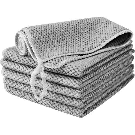 6-Piece Microfiber Cloth Set, Gray, Size 30 x 30 cm, for Kitchen and Car (1/5)