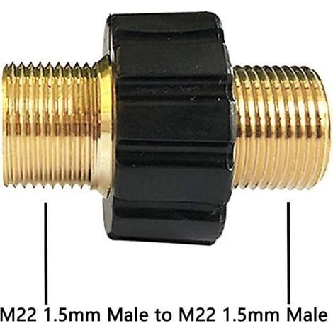 Raccord Rapide pour Tuyau Haute Pression – Adaptateur Double Mâle M22 x 1,5 mm – Compatible avec Tuyaux de 14 mm (1/3)