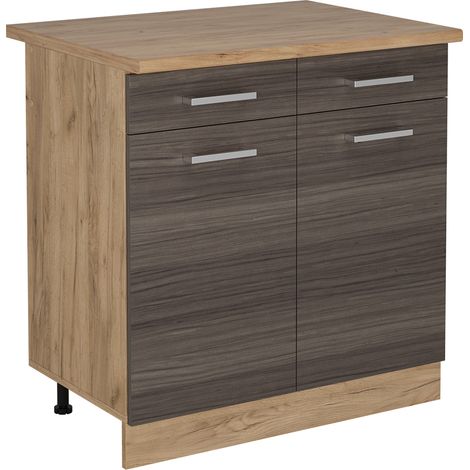 Mobiletto base per cucina R-Line, Grigio nobile, 80 cm , PL Rovere, Vicco