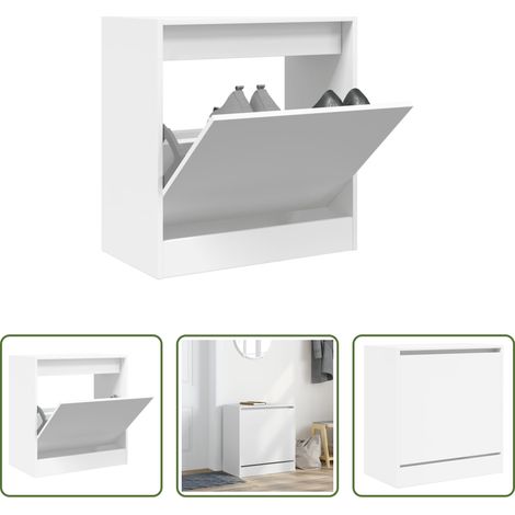 Schuhschrank Weiß -  Schuhschrank Weiß 60x34x63,5 cm Holzwerkstoff (1/5)