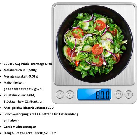 Balance De Précision Numérique - 0 01 G À 2000 G - Pour Bijouterie Cuisine Et Mesure De Petit Volume - 1 Pièce (1/5)