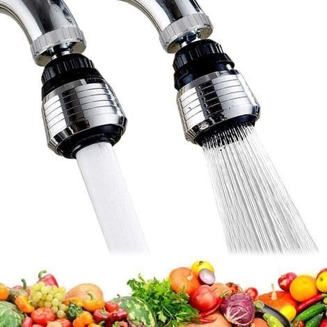 2 Pieces Kitchen Faucet Nozzle Faucet Aerator 360° Swivel Kitchen Faucet Head 2 Modes Kitchen Faucet Aerator with Nozzle Adapters for Kitchen, Bathroom (1/4)