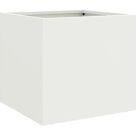 Pot de fleurs en acier blanc, 32 x 30 x 29 cm (1/5)