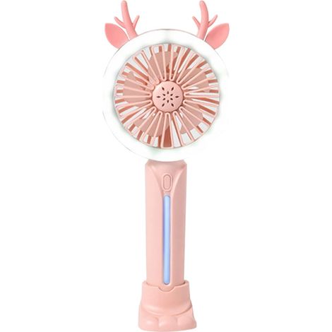 Ventilateur portable rechargeable USB - Pratique - Adapté aux étudiants et aux bureaux - Petit ventilateur portable, Rose